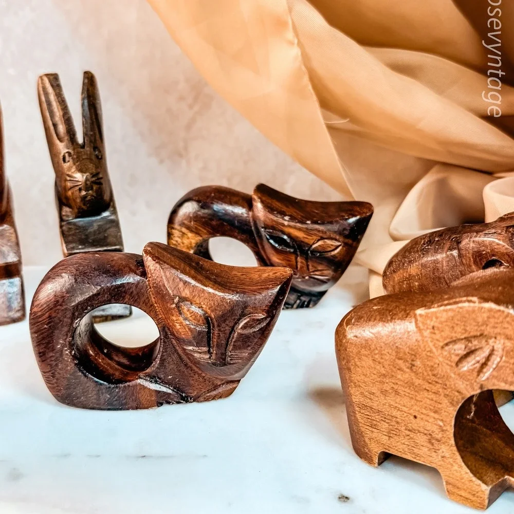 Hand‎ Carved Animal Napkin Holders